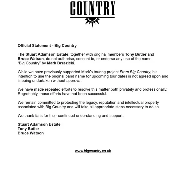 BIG COUNTRY // WINTER SKY – Official Website of Big Country